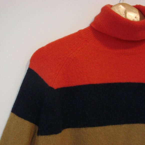 J. Crew Red, Navy, and Tan Turtleneck Sweater US M - Picture 11 of 14